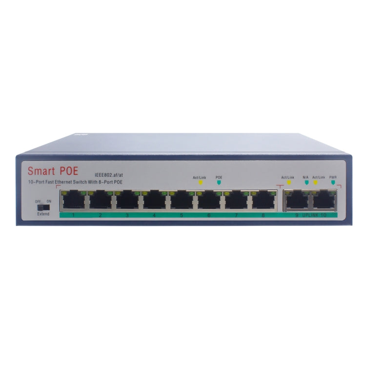 ESCAM POE 8+2 10-Port Fast Ethernet Switch 8-Port POE 10/100M 120W Network Switch, Transmission Distance: 150m, 10 Ports ESCAM POE 8+2 10-Port Fast Ethernet Switch 8-Port POE 10/100M 120W Network Switch, Transmission Distance: 150m, 10 Ports
